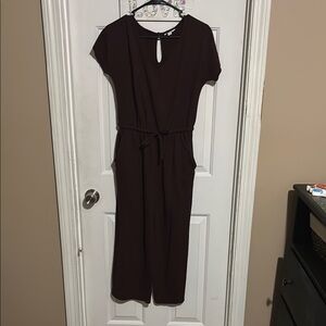 Brown Jumpsuit with Belt
